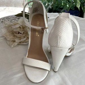 Sexy white heels sandals